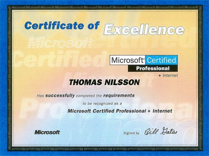Microsoft Certified Professional + Internet)